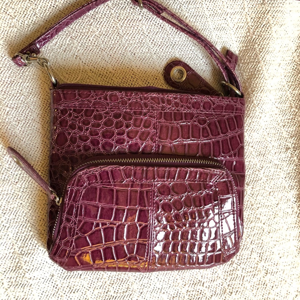 Purple Faux Alligator Purse Crossbody